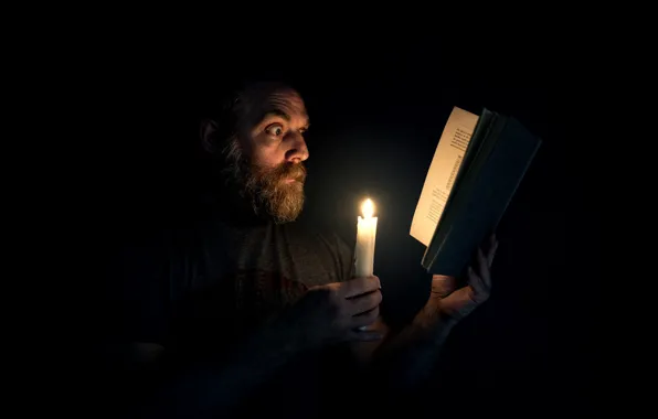 Картинка человек, свеча, книга