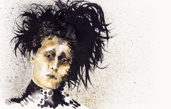 Johnny Depp, волосы, Джонни Депп, искусство, art, hair, Эдвард руки-ножницы, Edward Scissorhands