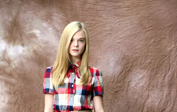 Девушка, актриса, рубашка, Elle Fanning, Эль Фаннинг