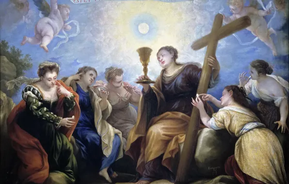 Картинка картина, религия, Juan Antonio de Frías Escalante, Торжество Веры над Чувствами