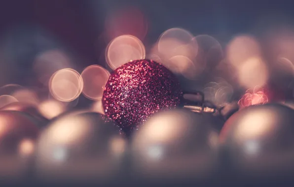 Картинка свет, праздник, игрушка, новый год, шар, боке