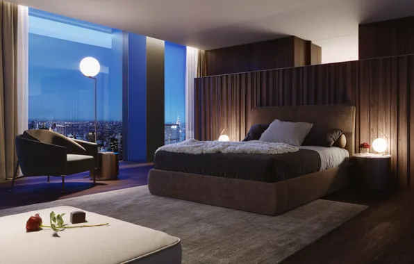 Комната, интерьер, спальня, 5th Avenue, Tower INT, мнгаполис, Oxygen