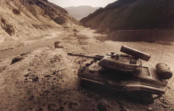 Горы, оружие, транспорт, техника, TANK