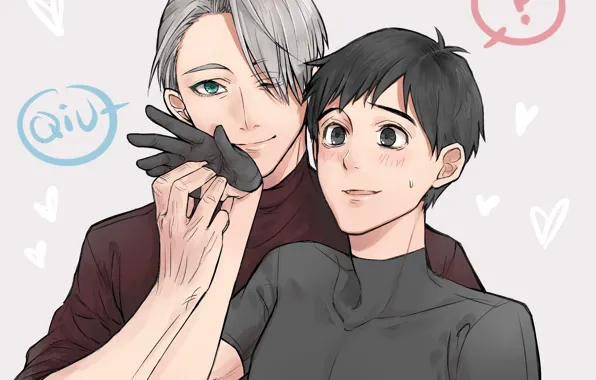 Аниме, арт, парни, Ice, Юрий на льду, Victor Nikiforov, Юри Катсуки, Yuri On Ice