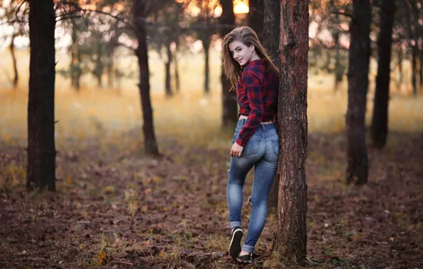 Girl, forest, trees, nature, photo, photographer, blue eyes, leaves