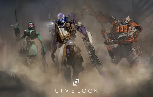 City, battlefield, gun, logo, game, robot, warhammer, armor