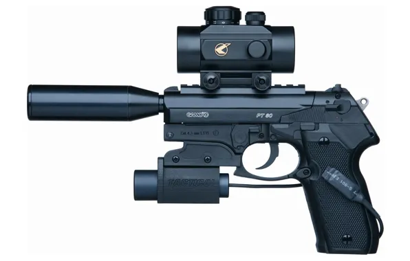 Картинка gun, pistol, weapon, silencer, damper noise, tactical pistol, tactical weapon, 4.5mm