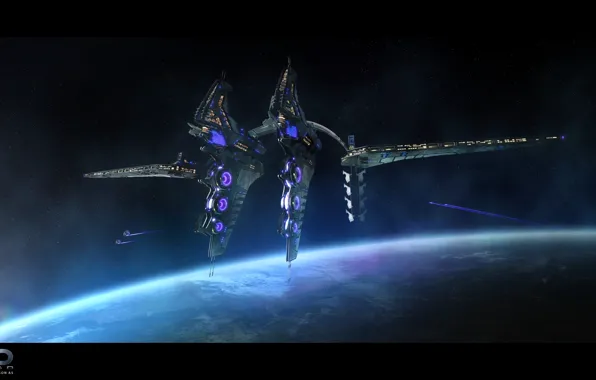 Космос, планета, Online Strategy Game, A.D. 2460, Displacement Battlestation Large