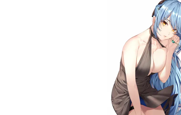 Girl, sexy, cleavage, long hair, dress, boobs, anime, beautiful