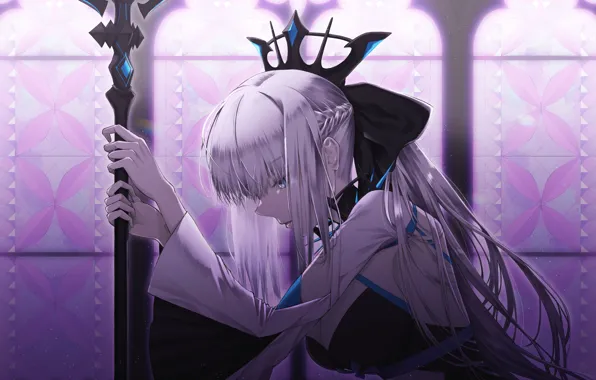 Art, Morgan, white hair, Fate/GrandOrder, ushiginek0