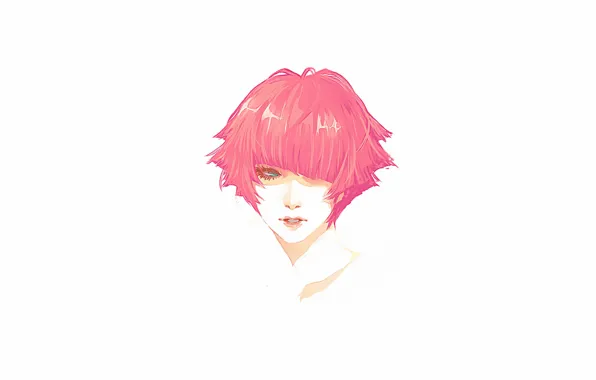 Портрет, Девушка, голова, рыжая, короткие волосы