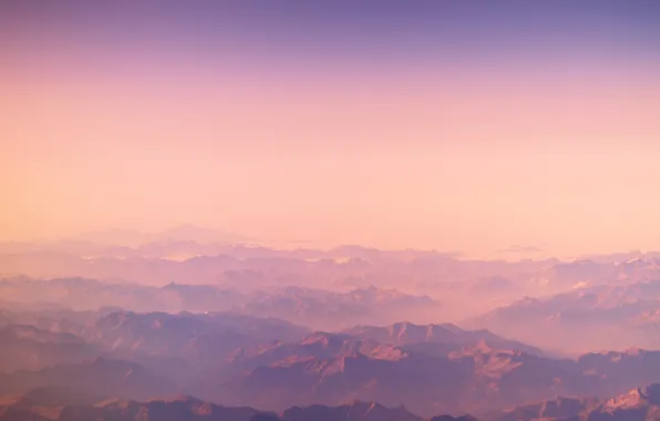 Горы, рассвет, минимализм, mountains, sundown, Elia Pellegrini