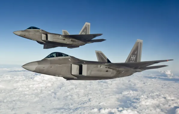 Картинка F-22, Raptors, Two