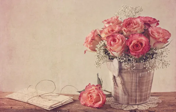Розы, rose, vintage, flower, style, винтаж, bouquet