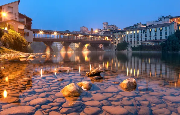 Картинка city, river, bridge, stones