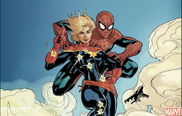 Картинка команда, Marvel, комикс, comics, Человек-паук, Avenging Spider-Man