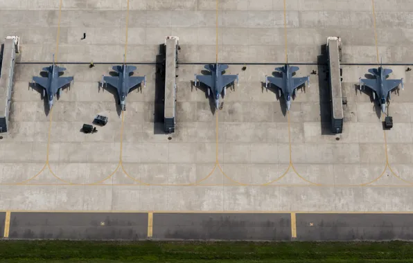 Истребитель, South Korea, USAF, F-16 Fighting Falcon, Kunsan Air Base