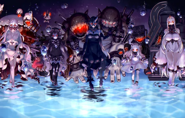 Девушки, Аниме, Арт, Kantai Collection, Флотская Коллекция