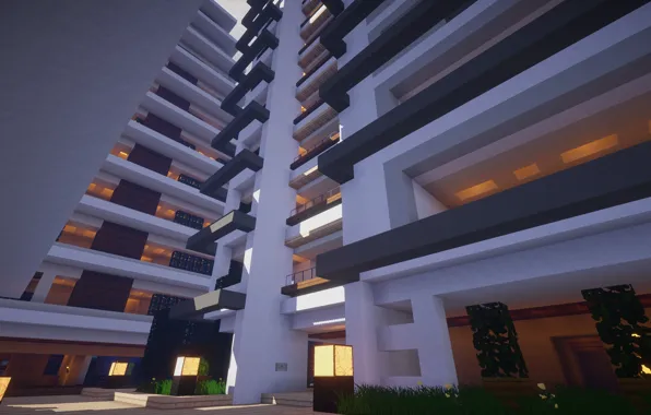Улица, Небоскребы, Minecraft, Modern