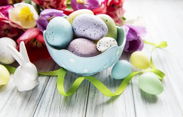Яйца, весна, кролик, Пасха, лента, декор, eggs, Olena Rudo