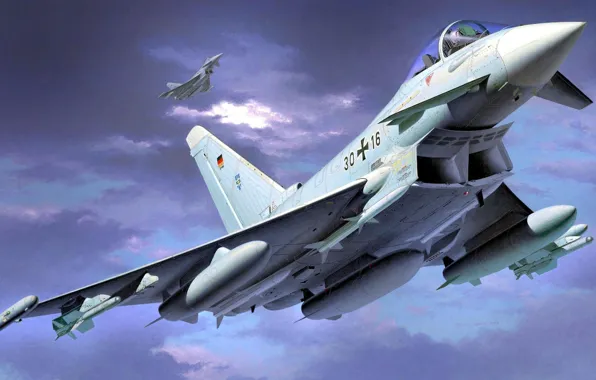 Картинка истребители, пара, немцы, Тайфун, Typhoon, Eurofighter
