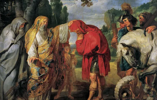 Картинка картина, жанровая, Питер Пауль Рубенс, Pieter Paul Rubens, Консул Деций Мус Готовится к Смерти