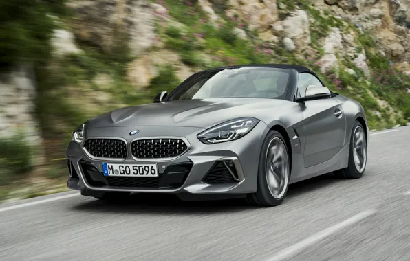 Картинка дорога, серый, скорость, BMW, родстер, BMW Z4, M40i, Z4