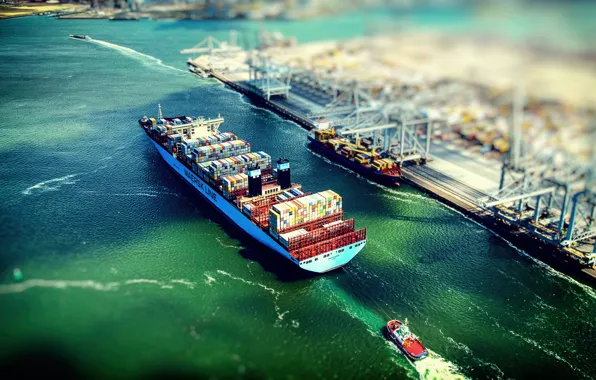 Порт, Контейнеровоз, Терминал, Maersk, Maersk Line, Буксир, Затон, Работы