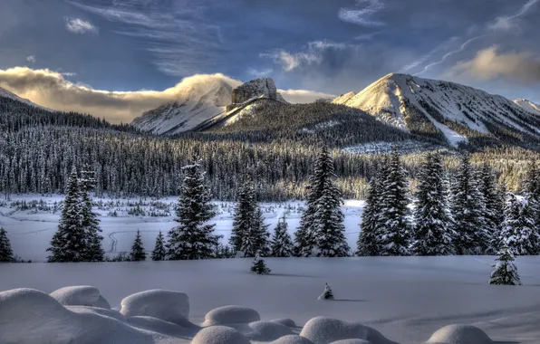 Картинка зима, пейзаж, горы