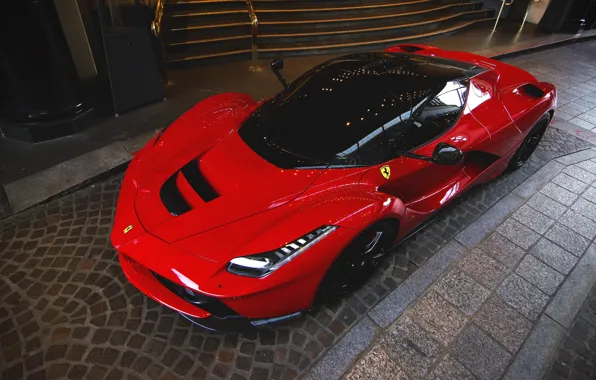 Red, supercar, Ferrari LaFerrari