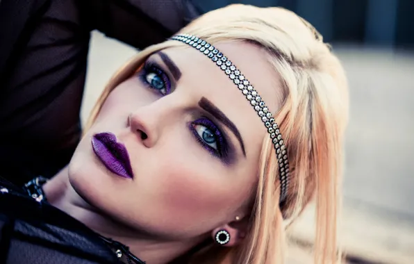 Картинка девушка, макияж, fashion, Gothic, Purple Makeup