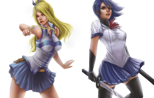 Девушки, ключ, арт, Fairy Tail, Хвост феи