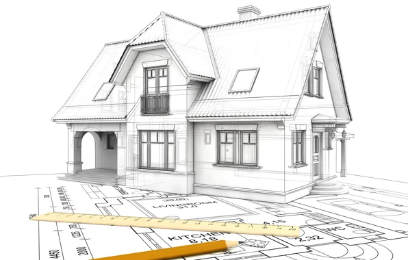 Картинка дома, минимализм, архитектура, разное