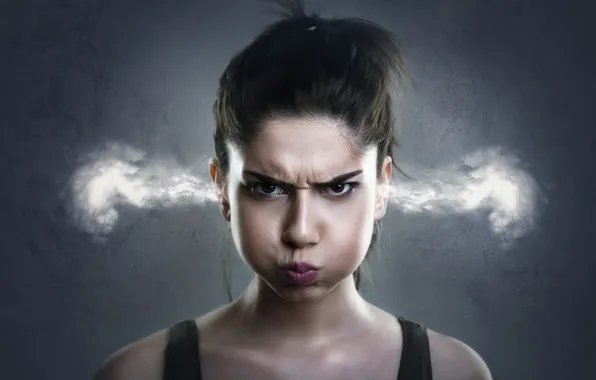 Girl, face, funny, fury, facial, expression, furious, frustration