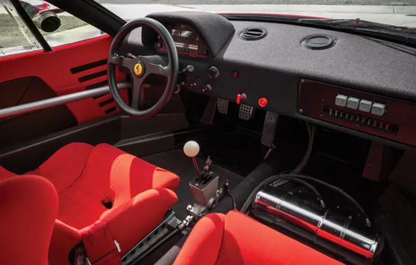Картинка Ferrari, F40, car interior, Ferrari F40 LM by Michelotto