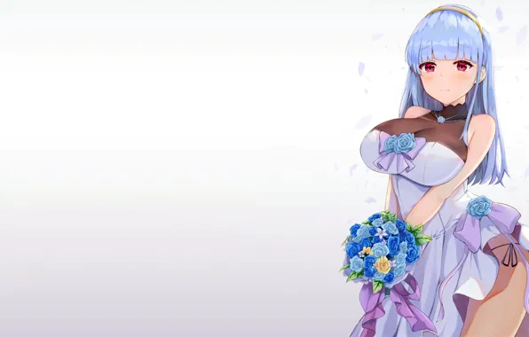 Girl, sexy, cleavage, long hair, dress, boobs, anime, beautiful