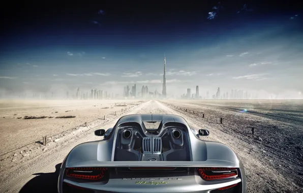 Рендеринг, Porsche, суперкар, Dubai, Spyder, 918