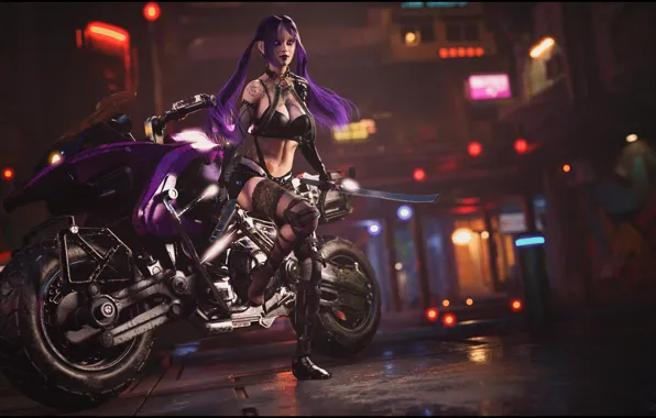 Взгляд, девушка, game, Kira, персонаж, Cyberpunk, Desert Stalker, zetan