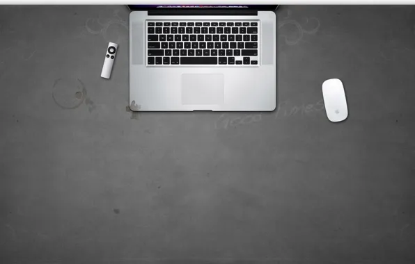 Картинка apple, мышка, пульт, ноутбук, remote, magic mouse, macbook
