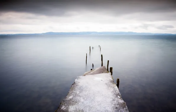 Море, пейзаж, мост