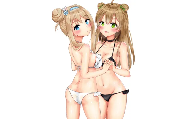 Sexy, ass, cleavage, green eyes, long hair, girls, boobs, anime