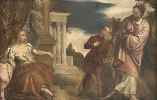 Масло, картина, холст, 1680, Paolo Veronese, Паоло Веронезе, Выбор Между Добродетелью и Страстью