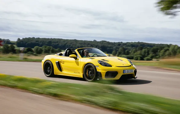 Картинка Porsche, road, speed, 718, Porsche 718 Spyder RS