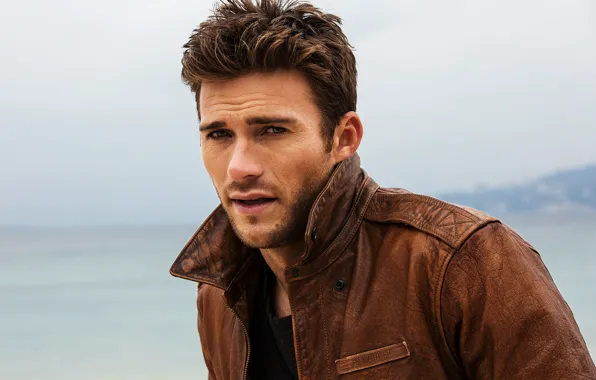 Море, фон, размытие, куртка, фотограф, актер, Scott Eastwood, Скотт Иствуд