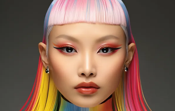 Woman, color, face, ai art