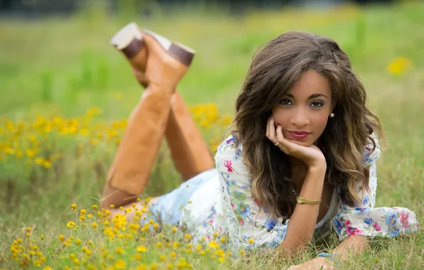 Лето, взгляд, девушка