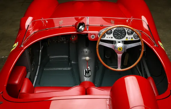 Интерьер, Феррари, Ferrari, суперкар, supercar, 1957, ретро автомобили, Scaglietti