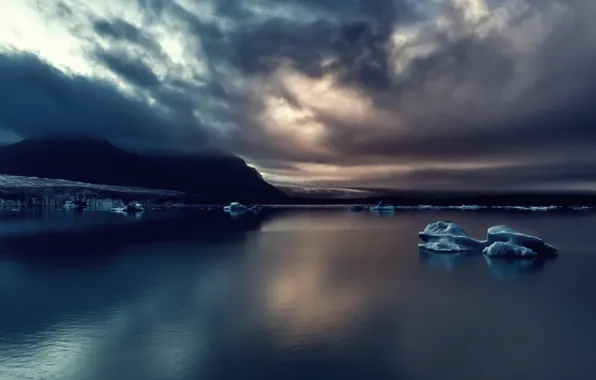 Landscape, Snow, Lake, Mood, Hills, Lake Solitude