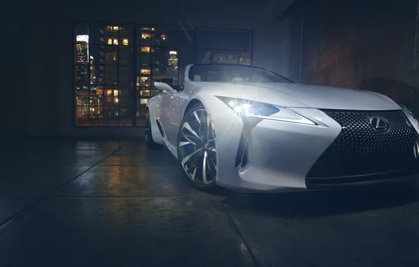 Картинка Lexus, front, headlights, LC 500, Lexus LC 500 Convertible Concept