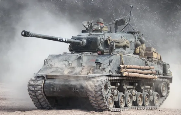 Картинка пыль, танк, средний, «Шерман», M4A3 Sherman